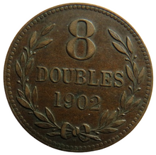 Load image into Gallery viewer, 1902-H Guernsey 8 Doubles Coin
