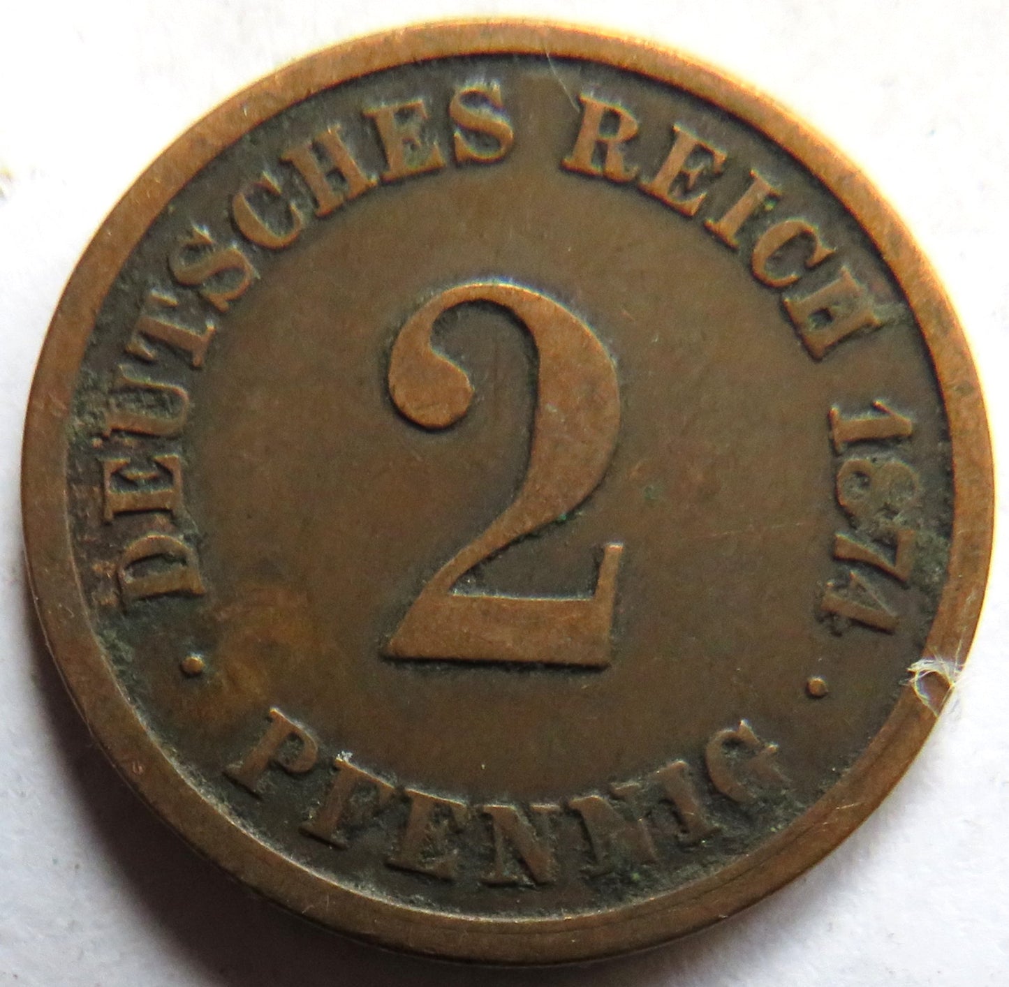 1874-A Germany 2 Pfennig Coin