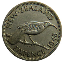 Load image into Gallery viewer, 1948 King George VI New Zealand Sixpence Coin
