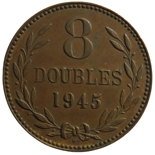 1945-H Guernsey 8 Doubles Coin