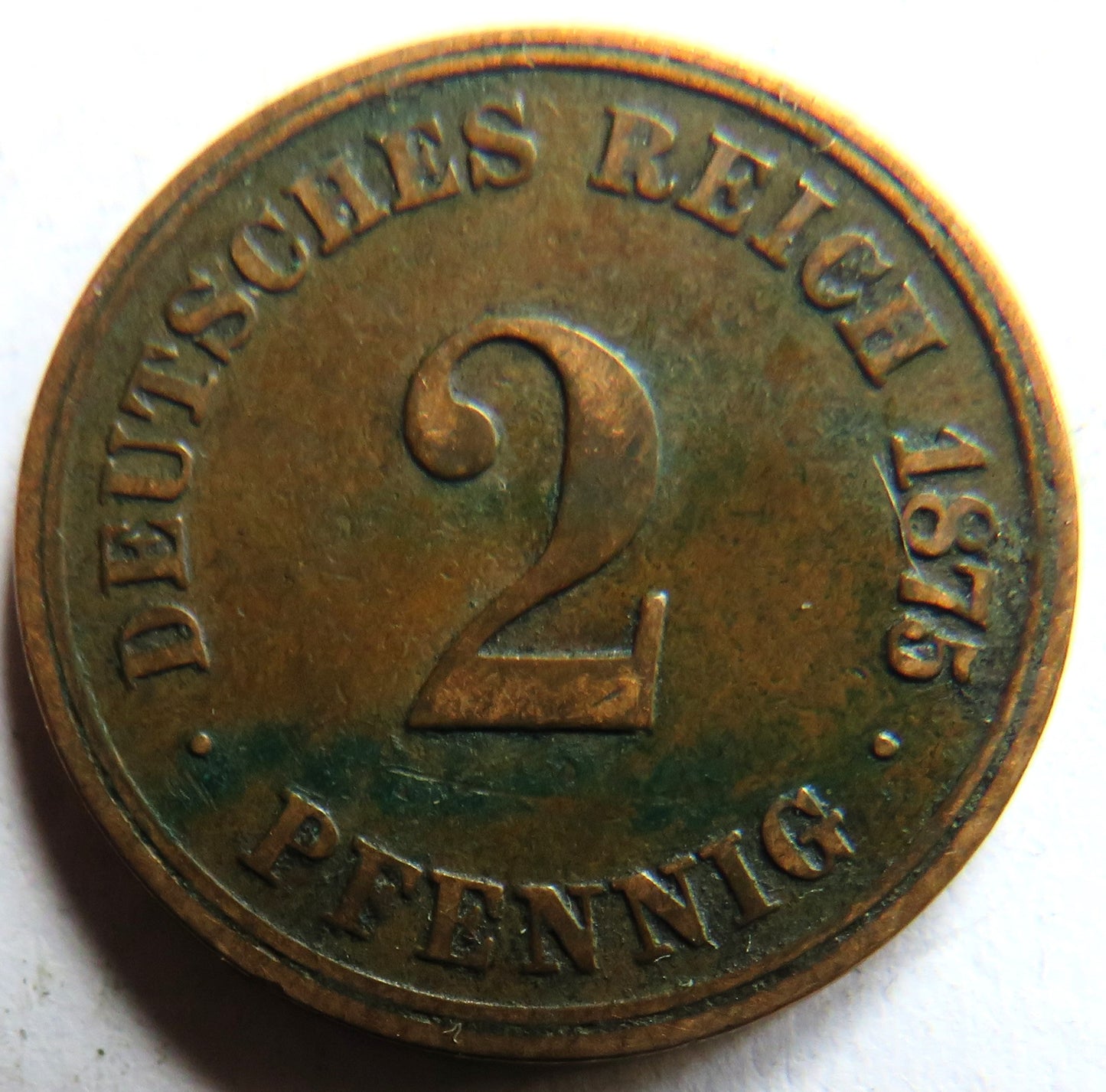 1875-J Germany 2 Pfennig Coin