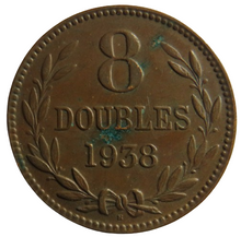 Load image into Gallery viewer, 1938-H Guernsey 8 Doubles Coin
