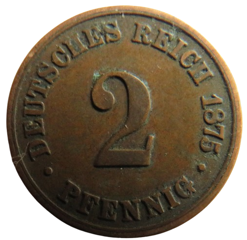 1875-B Germany 2 Pfennig Coin