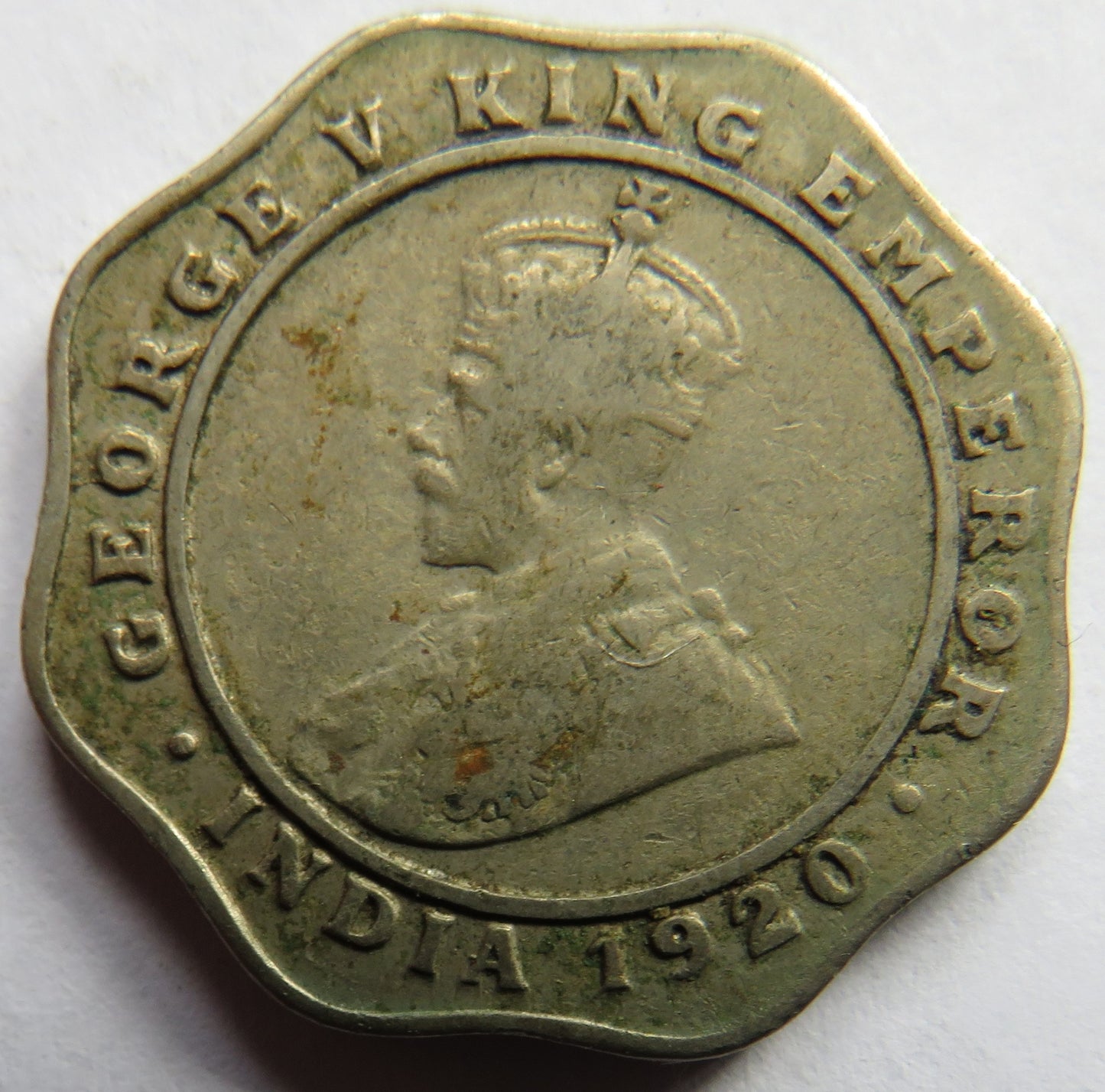 1920 King George V India 4 Annas Coin