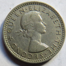 Load image into Gallery viewer, 1964 Queen Elizabeth II New Zealand Sixpence Coin
