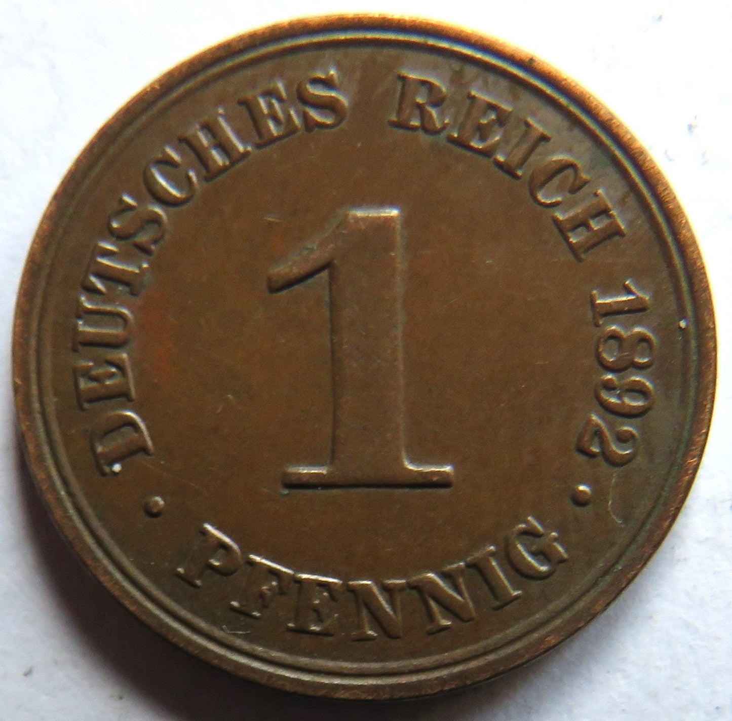 1892-A Germany One Pfennig Coin