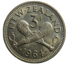 Load image into Gallery viewer, 1964 Queen Elizabeth II New Zealand Threepence Coin
