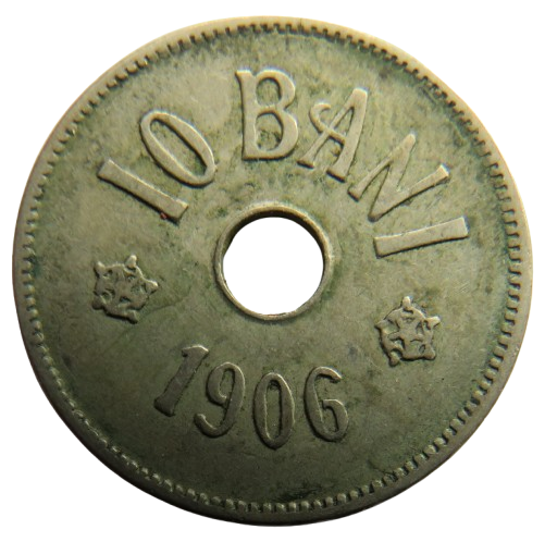 1906 Romania 10 Bani Coin