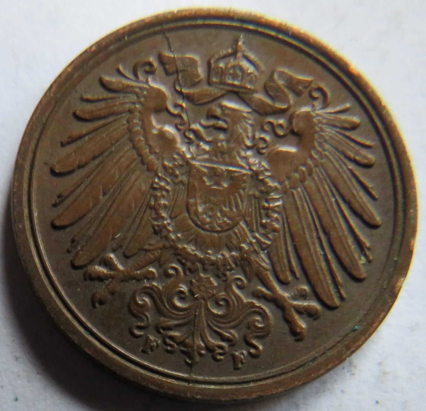 1892-F Germany One Pfennig Coin