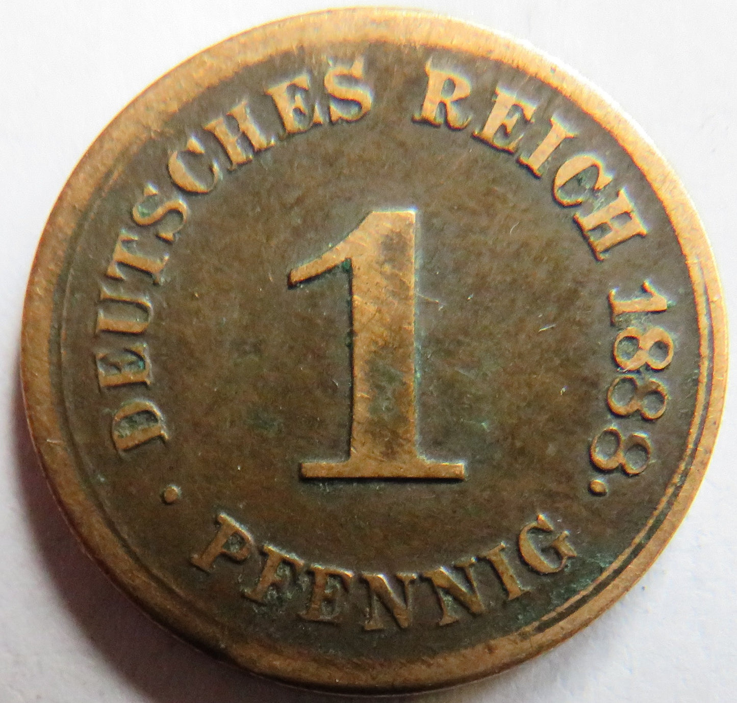 1888-G Germany One Pfennig Coin Scarce