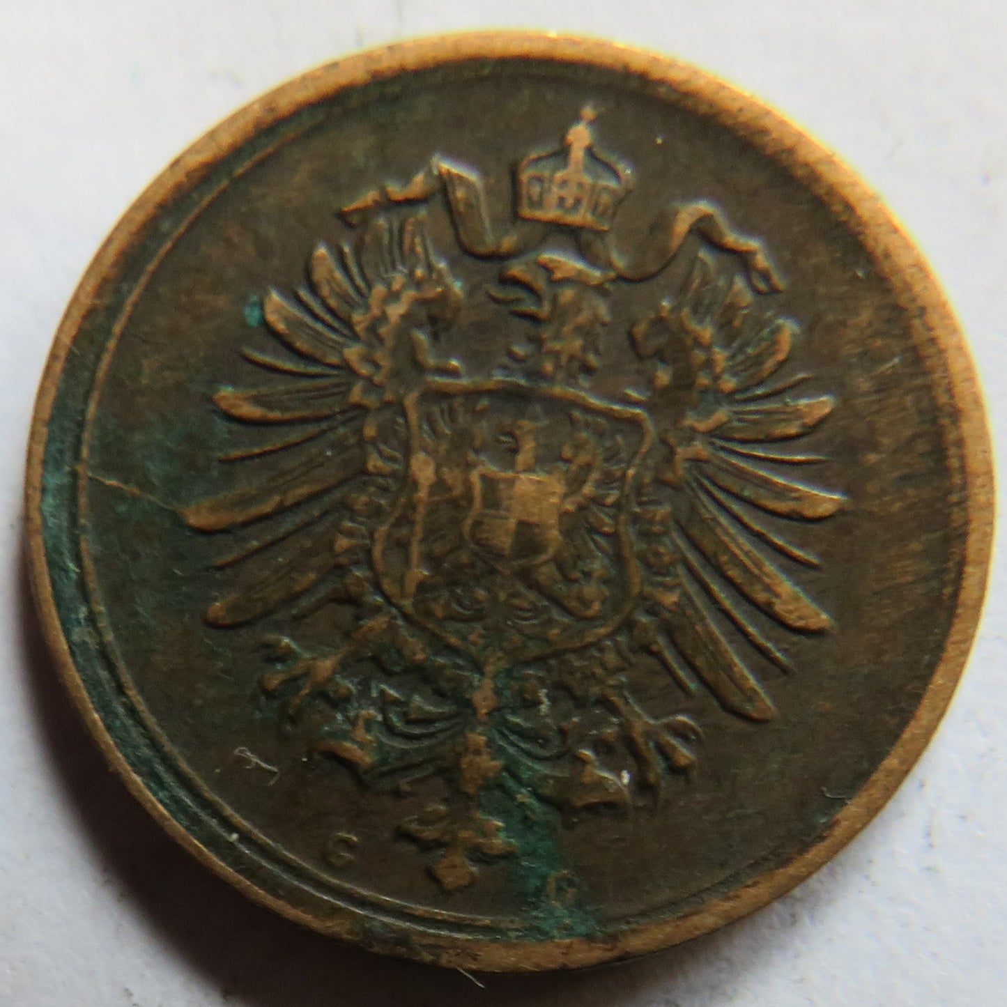 1888-G Germany One Pfennig Coin Scarce
