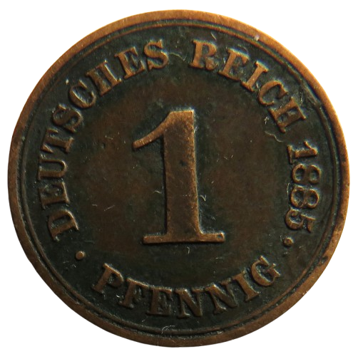 1885-A Germany One Pfennig Coin
