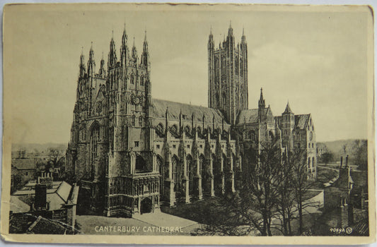 Vintage Postcard of Canterbury Cathedral, Valentine's "Bromotype" Series