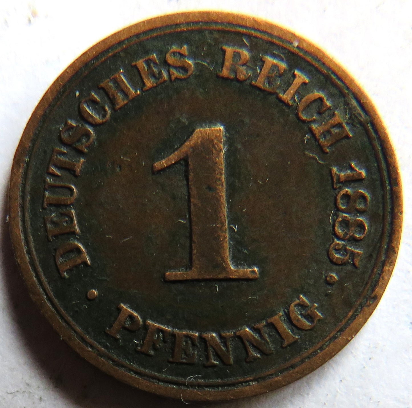1885-A Germany One Pfennig Coin