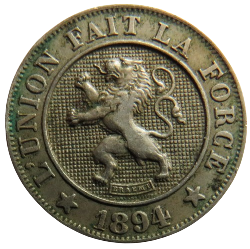 1894 Belgium 10 Centimes Coin