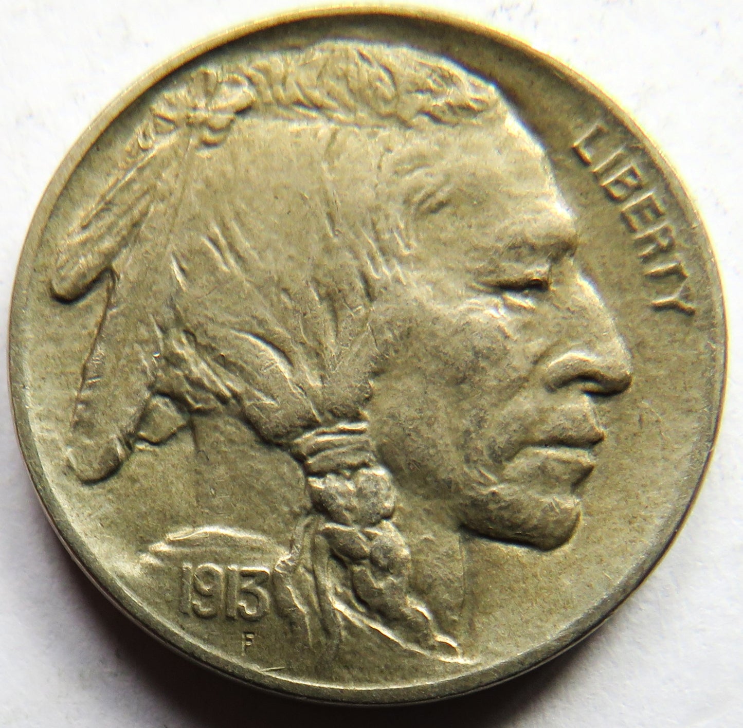 1913-D USA Buffalo Nickel Coin In Better Grade