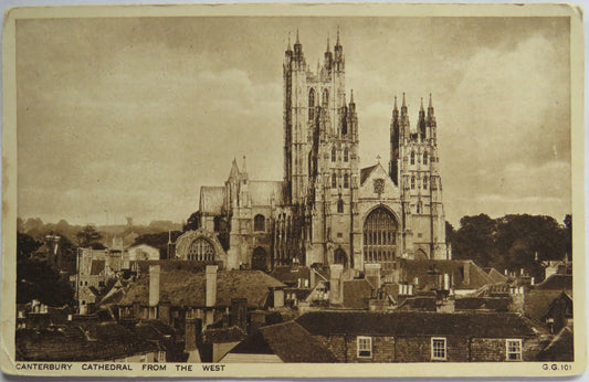Vintage Postcard of Canterbury Cathedral from the West