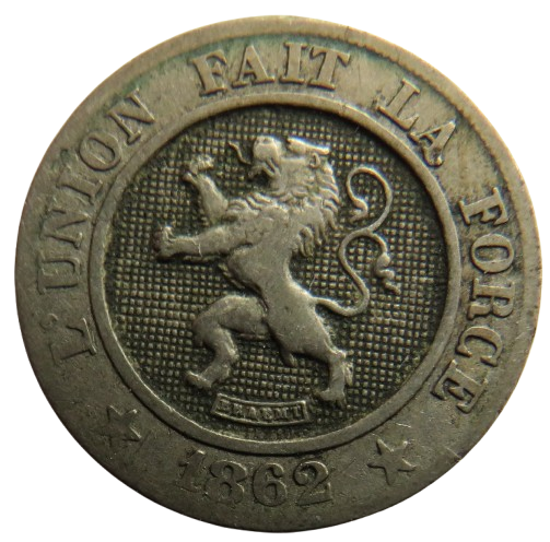 1862 Belgium 10 Centimes Coin