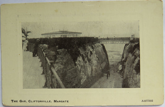 Vintage Postcard of The Gap, Cliftonville, Margate, 1914