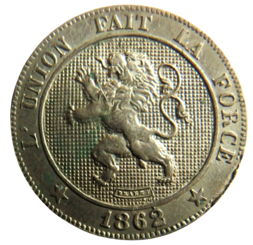 1862 Belgium 5 Centimes Coin