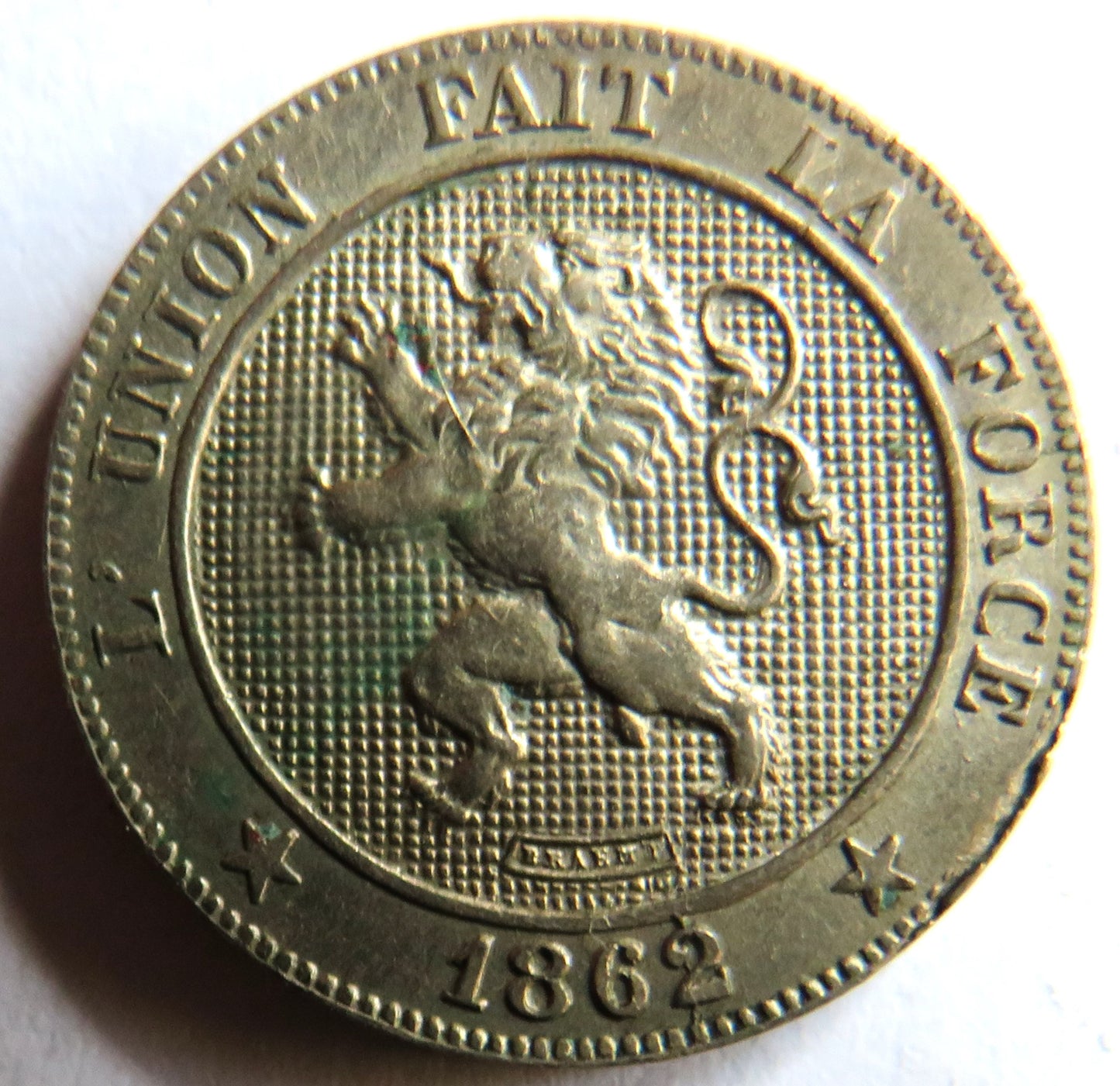1862 Belgium 5 Centimes Coin