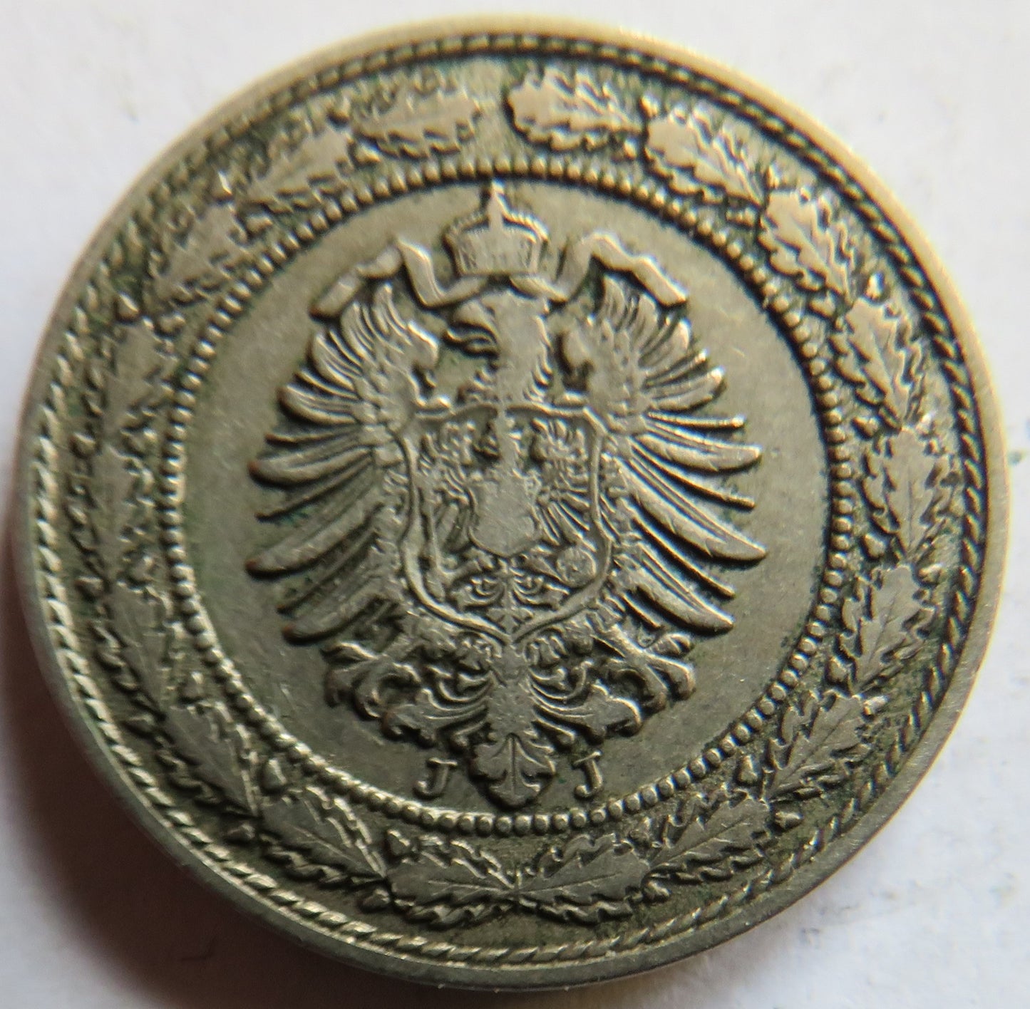 1887-J Germany 20 Pfennig Coin