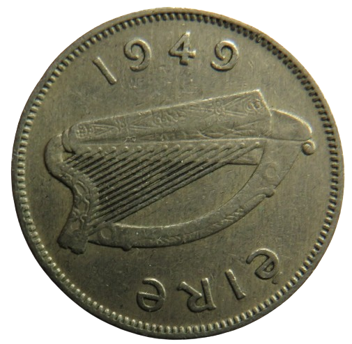 1949 Ireland Eire Sixpence Coin