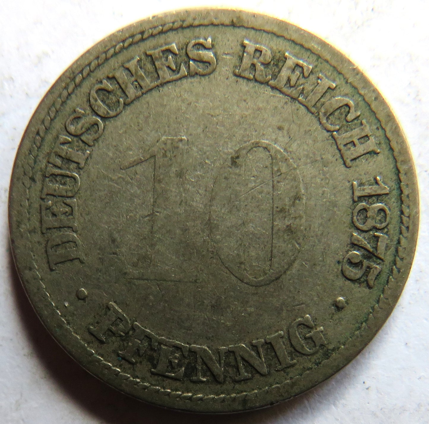1875-H Germany 10 Pfennig Coin