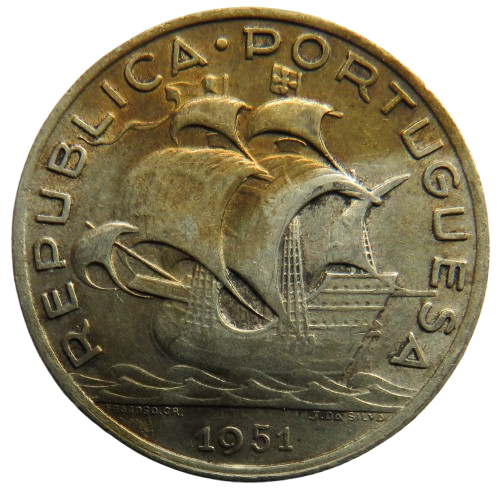 1951 Portugal Silver 5 Escudos Coin