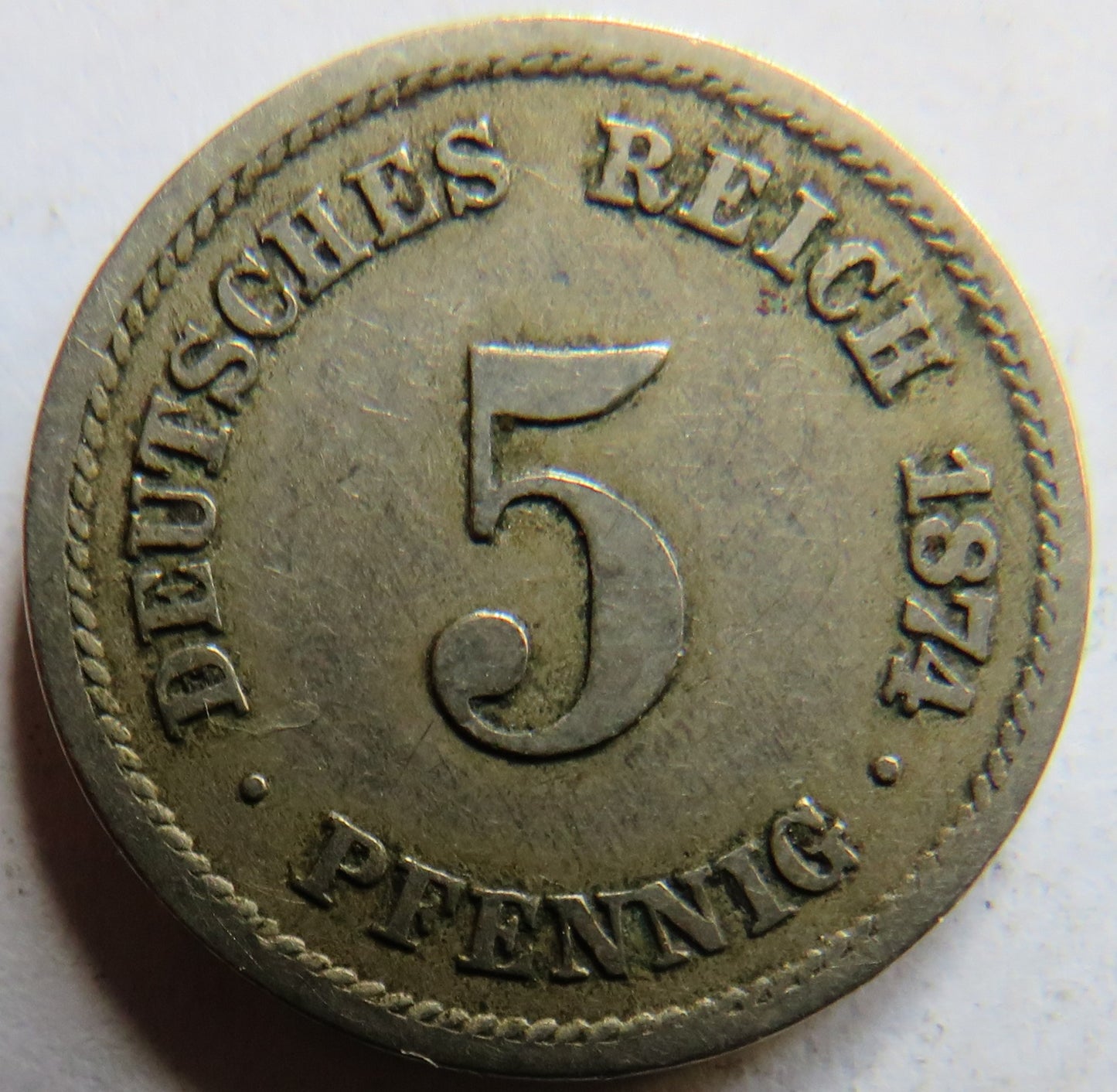 1874-A Germany 5 Pfennig Coin