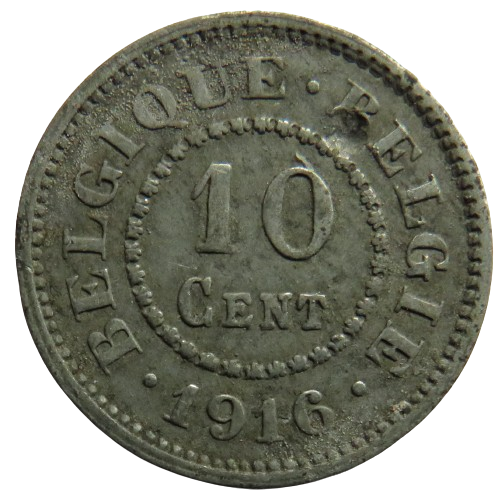 1916 Belgium 10 Centimes Coin