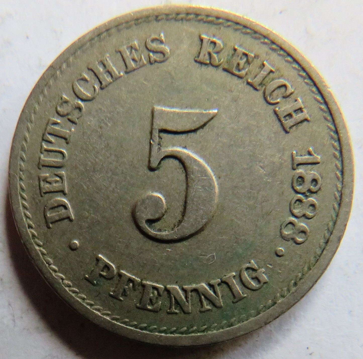 1888-J Germany 5 Pfennig Coin