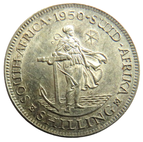 1950 King George VI South Africa Silver Shilling Coin In Better Grade