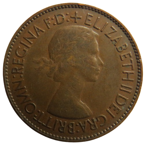 1953 Queen Elizabeth II One Penny Coin - Great Britain