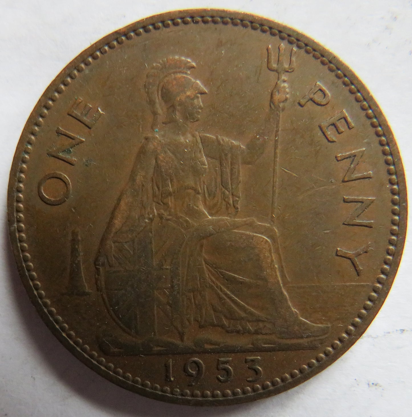 1953 Queen Elizabeth II One Penny Coin - Great Britain