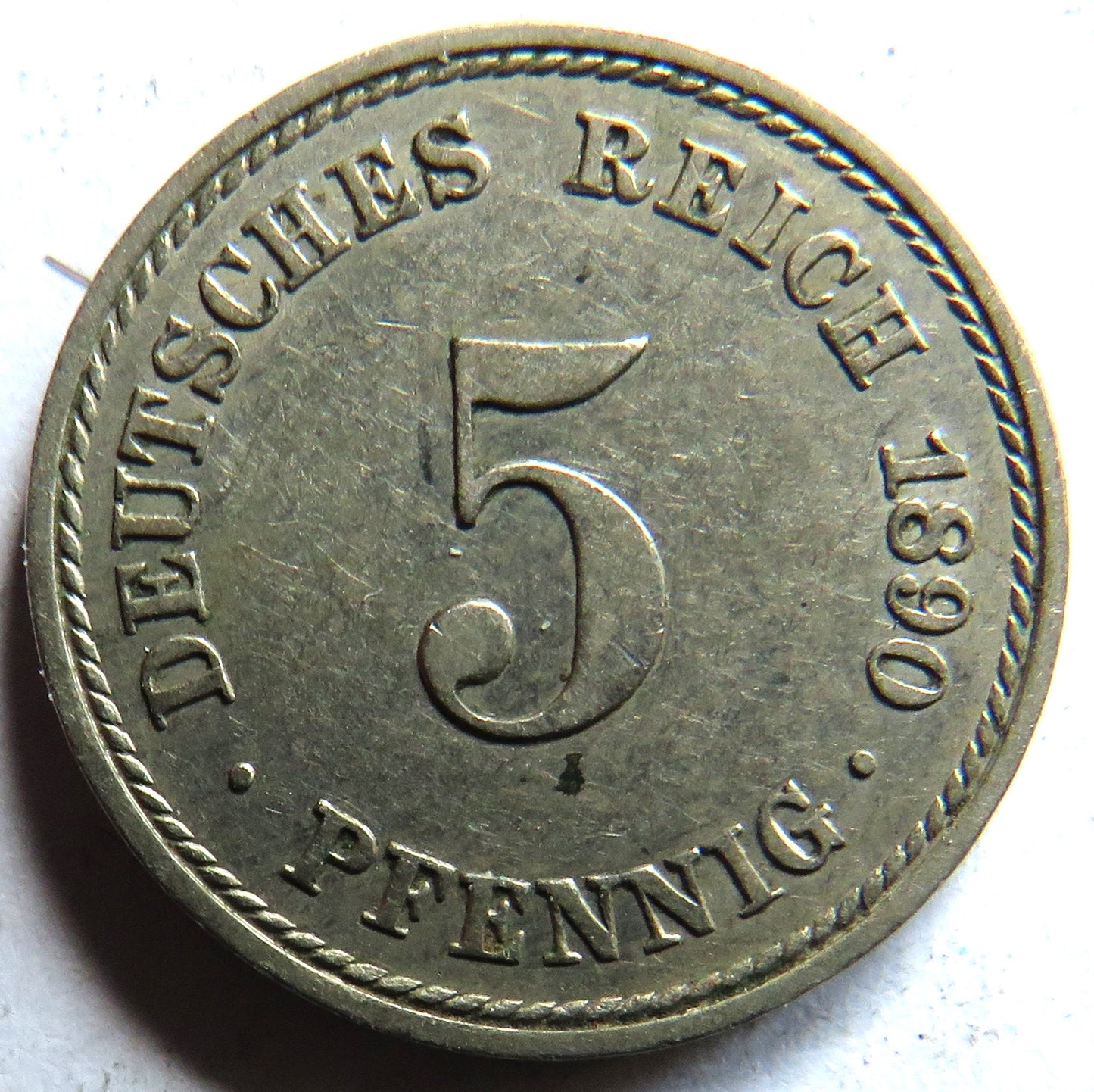 1890-A Germany 5 Pfennig Coin