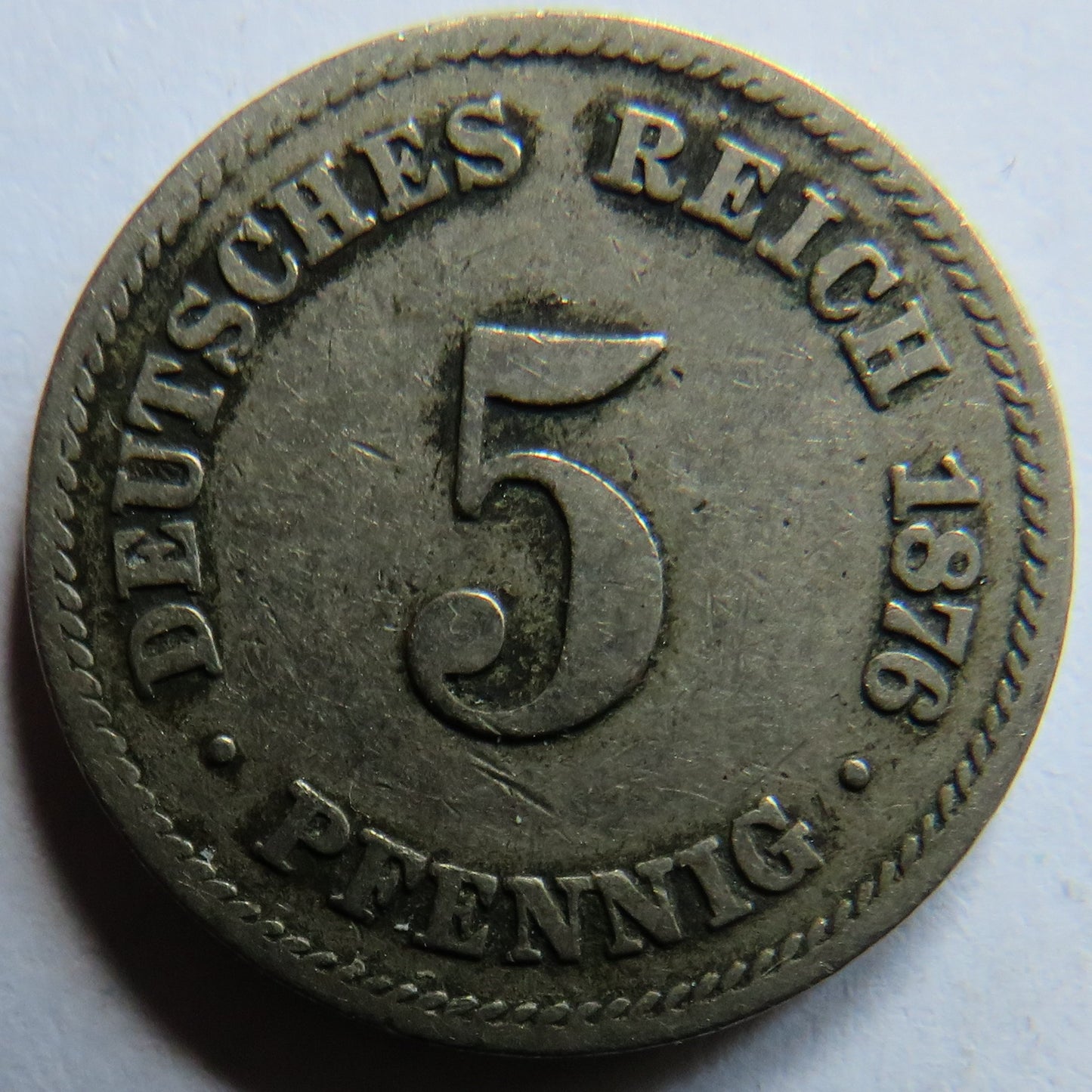 1876-C Germany 5 Pfennig Coin