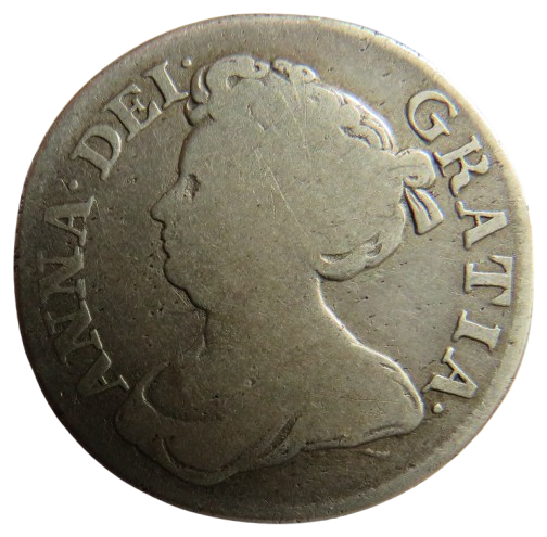 1711 Queen Anne Silver Shilling Coin - Great Britain
