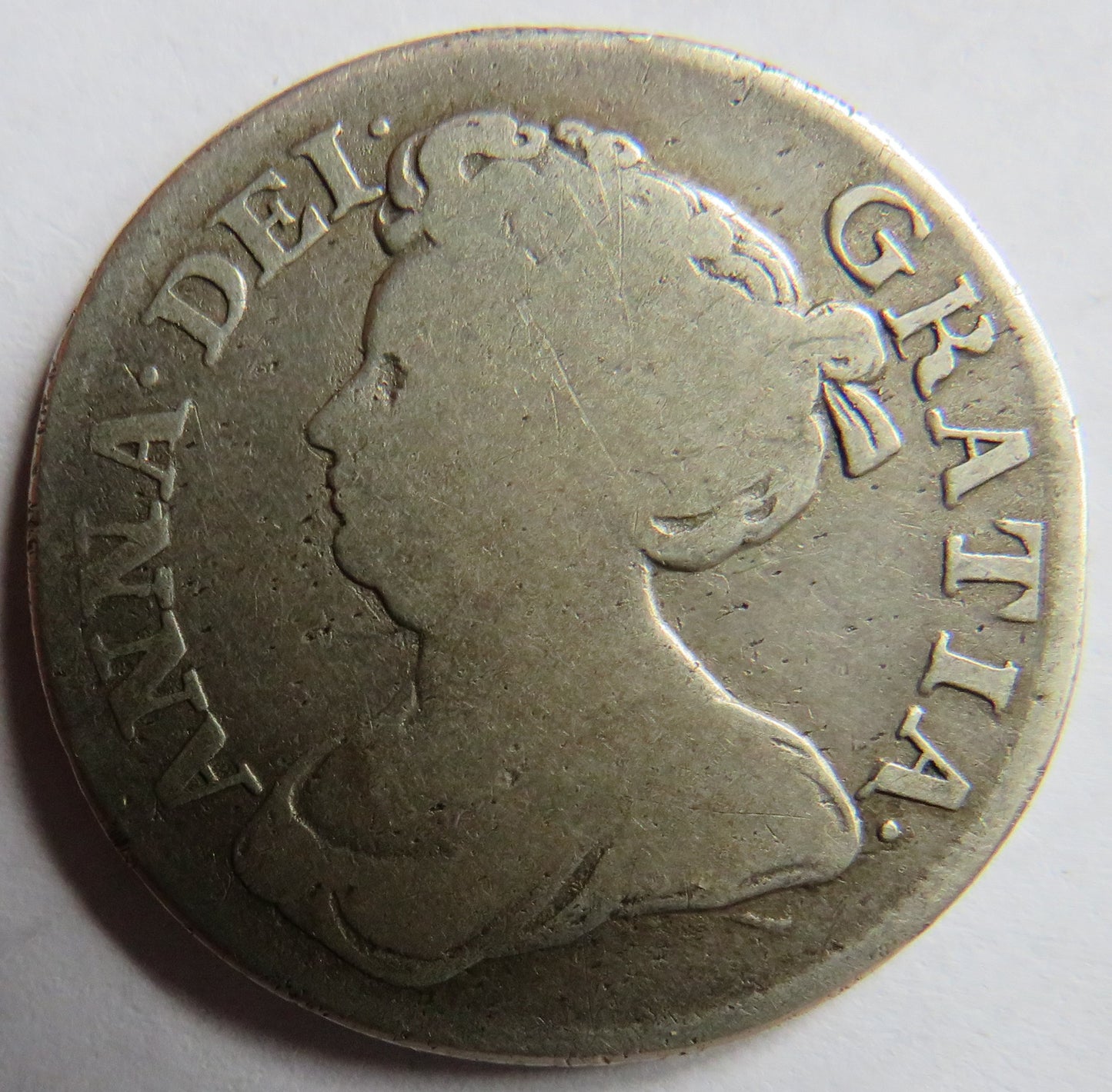 1711 Queen Anne Silver Shilling Coin - Great Britain