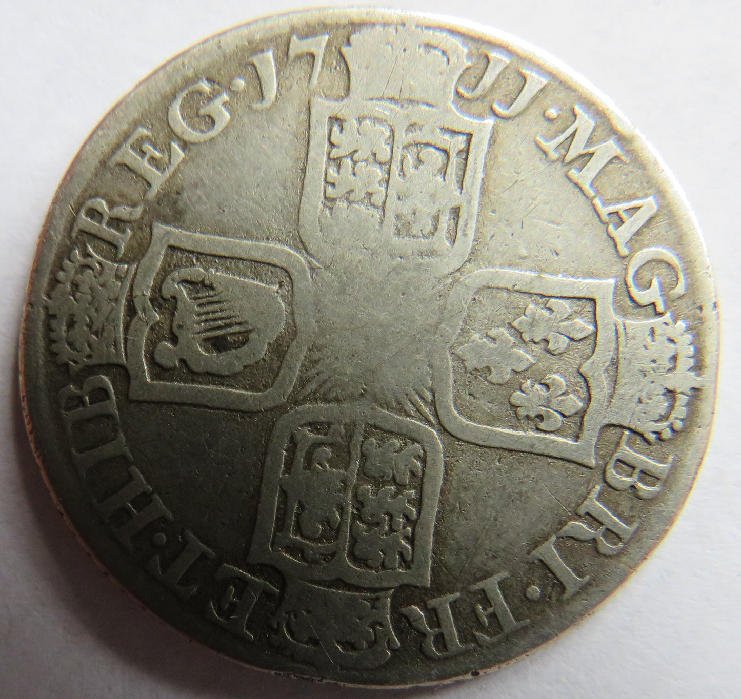 1711 Queen Anne Silver Shilling Coin - Great Britain