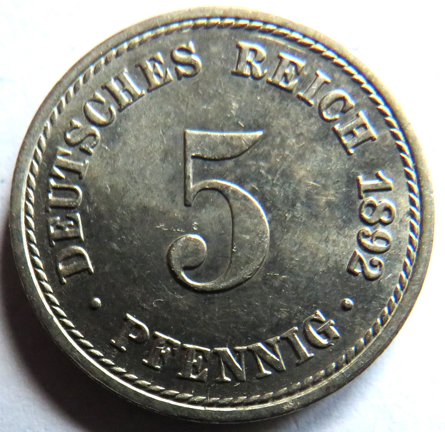 1892-A Germany 5 Pfennig Coin In High Grade