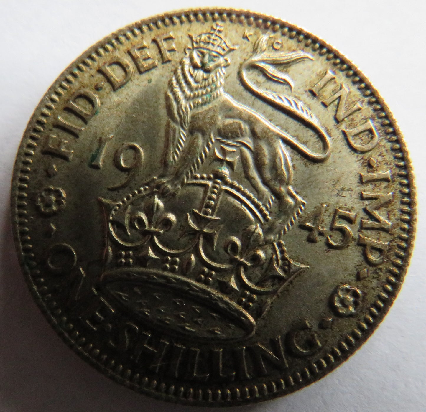 1945 King George VI Silver (English) Shilling Coin - Great Britain