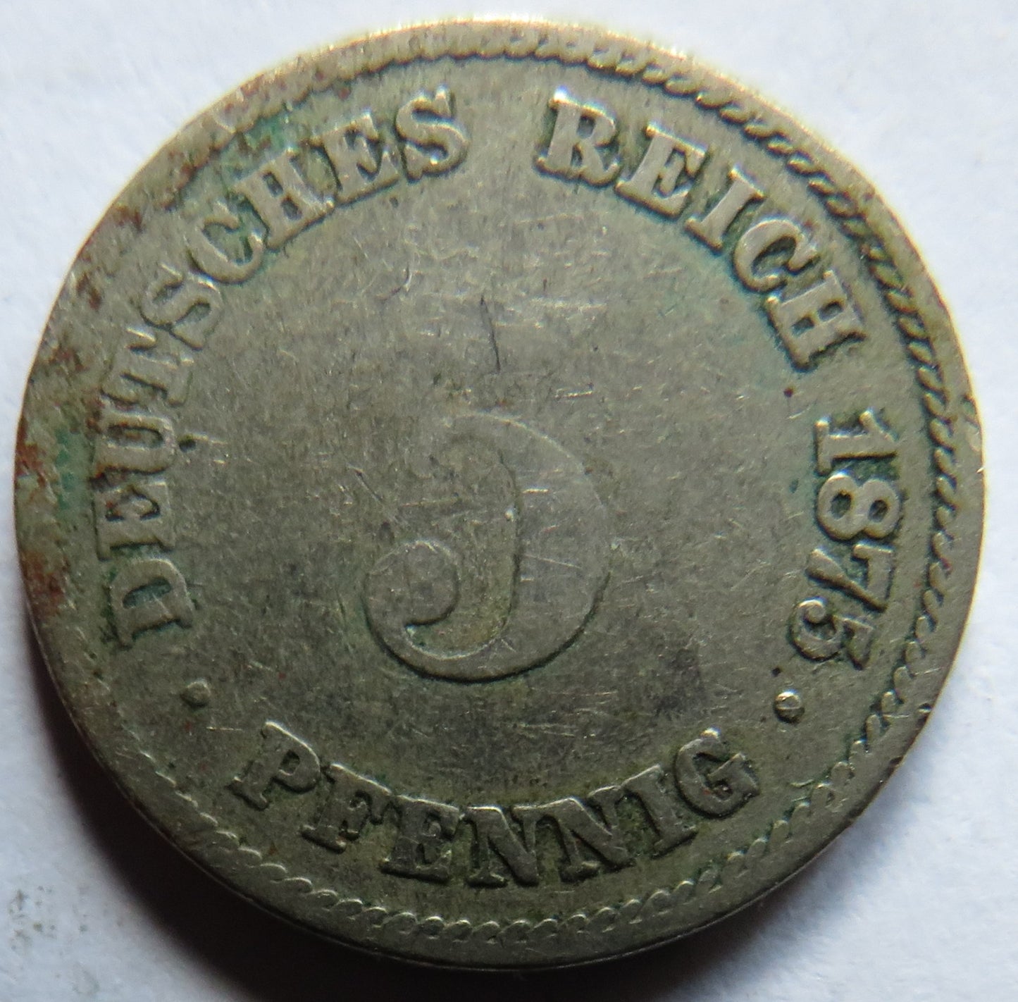1875-E Germany 5 Pfennig Coin
