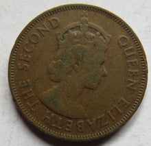 Load image into Gallery viewer, 1959 Queen Elizabeth II Mauritius 5 Cents Coin
