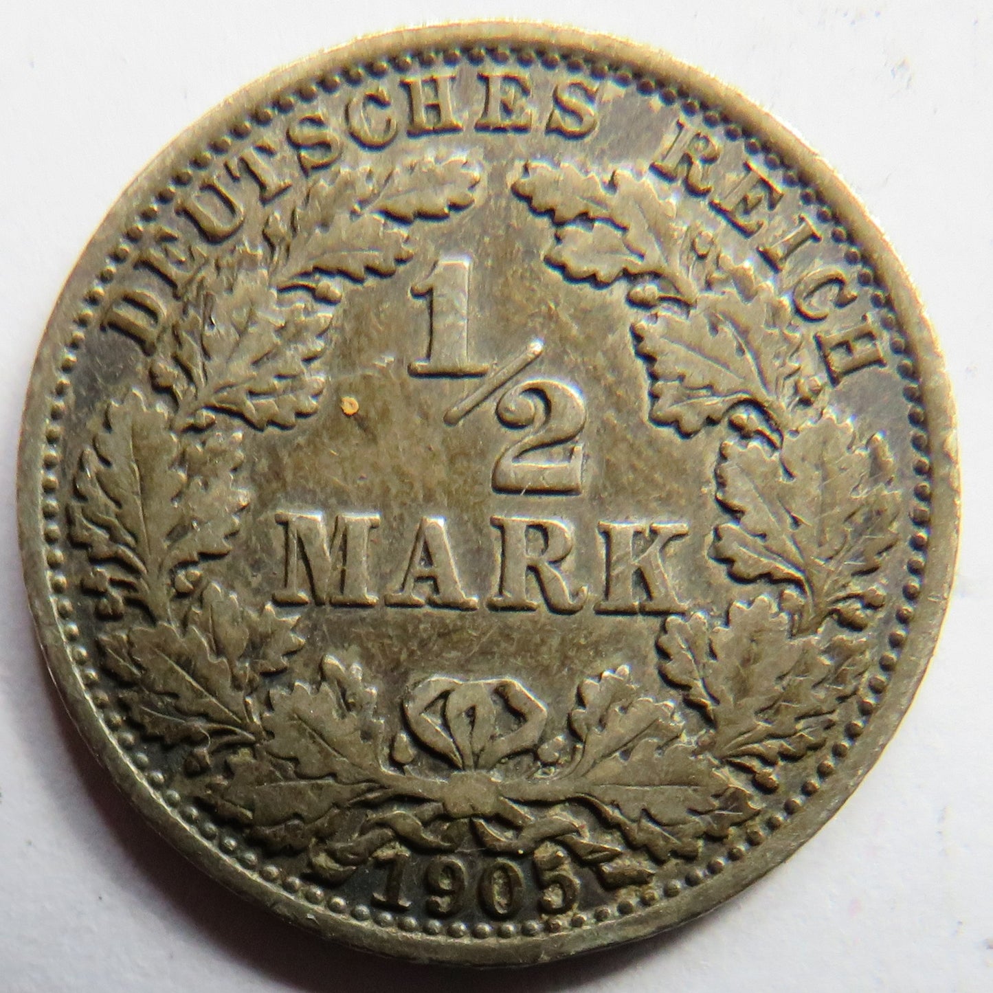 1905-A Germany Silver 1/2 Mark Coin