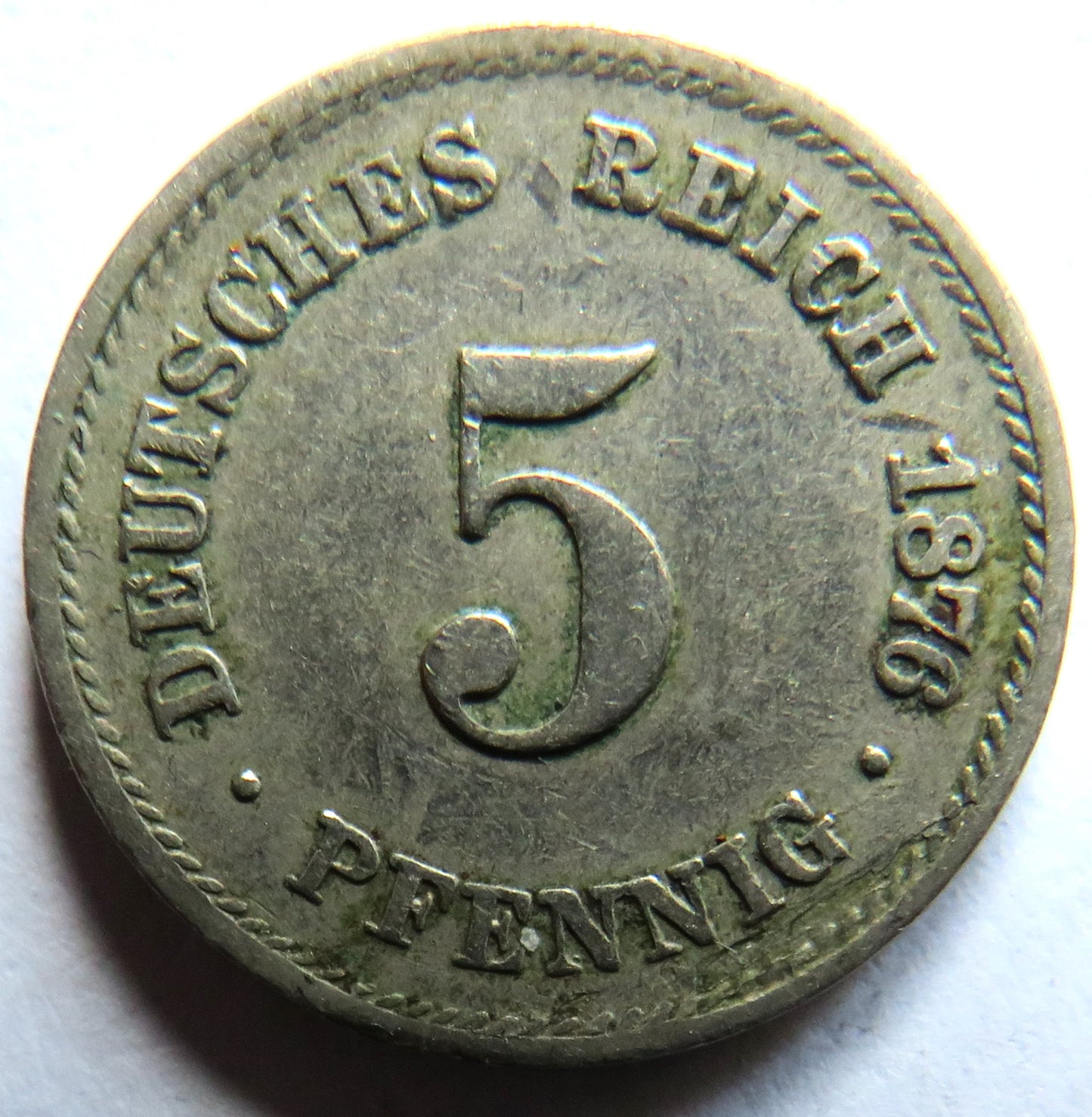 1876-F Germany 5 Pfennig Coin