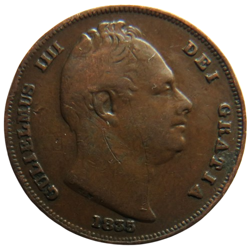 1835 King William IV Farthing Coin - Great Britain