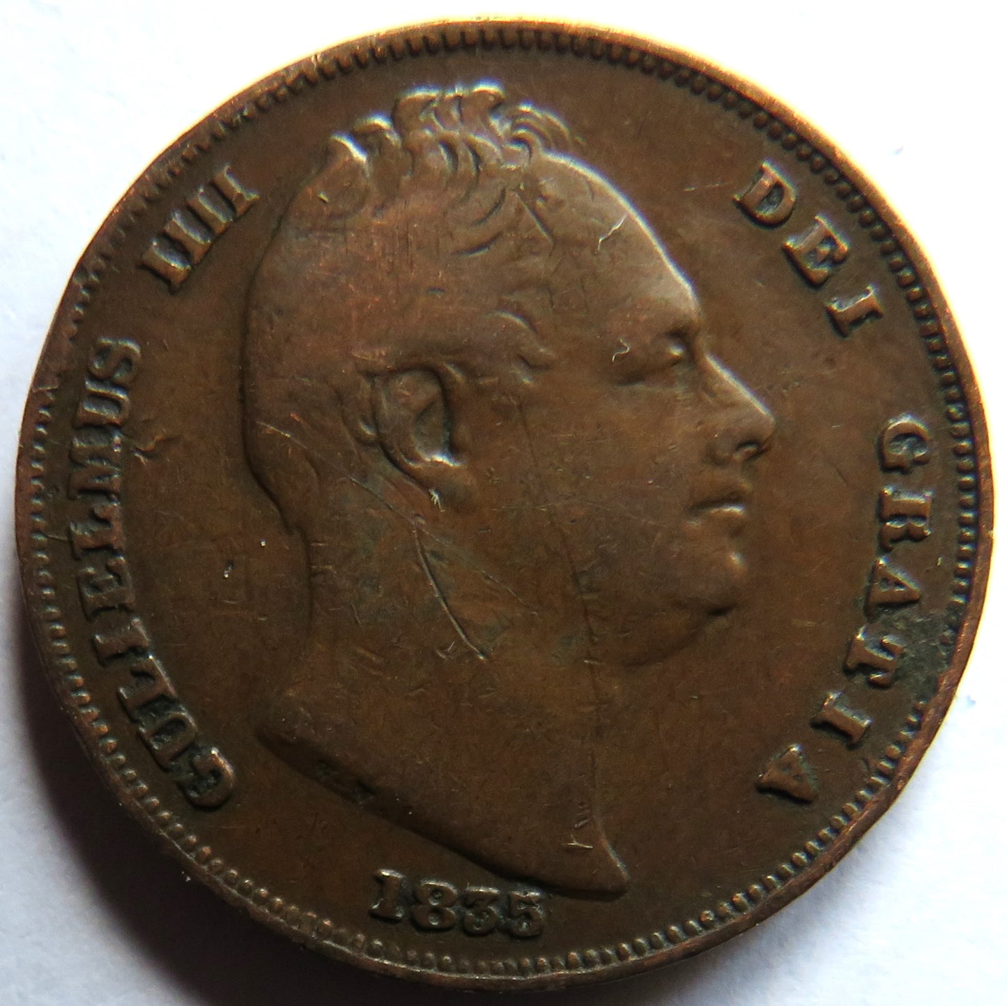 1835 King William IV Farthing Coin - Great Britain