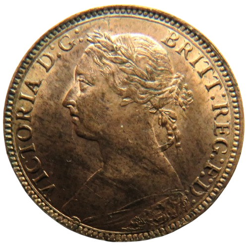 1881 Queen Victoria Bun Head Farthing Coin In High Grade - Great Britain