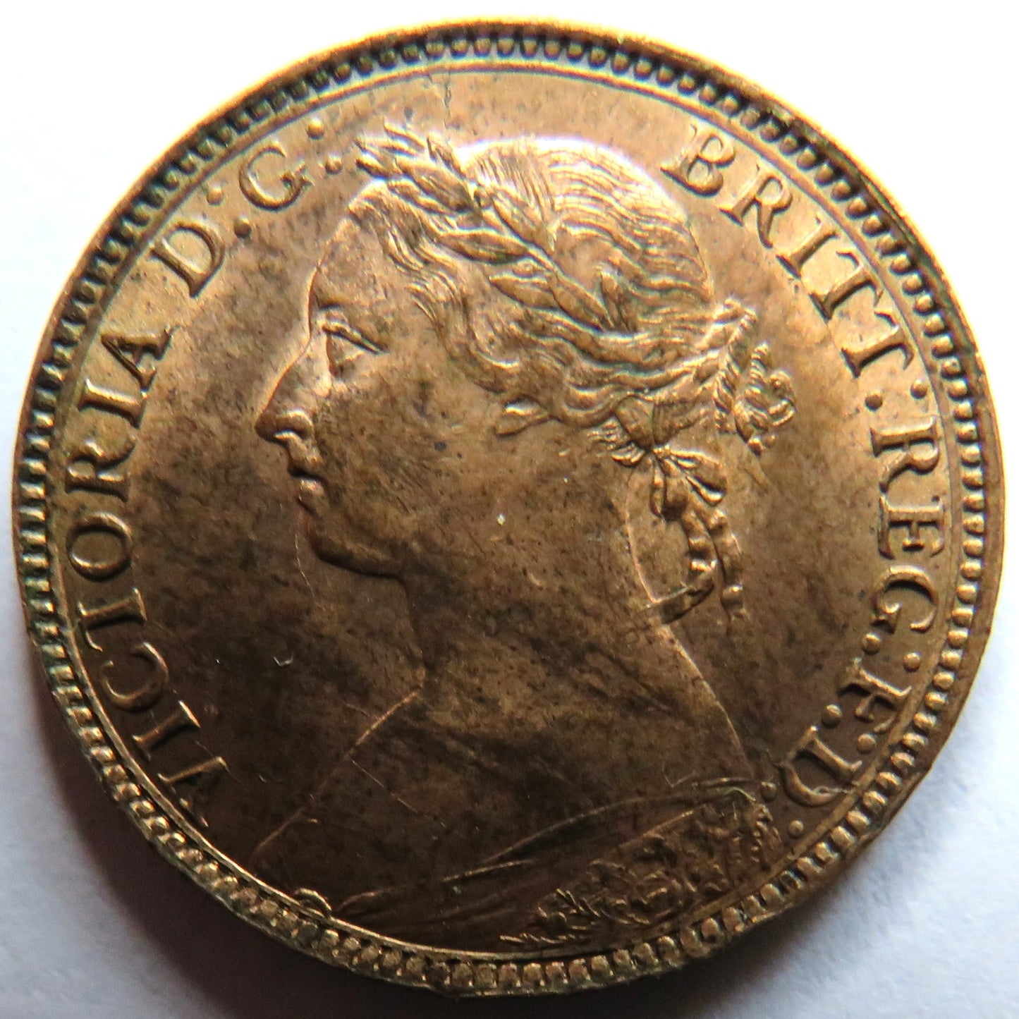 1881 Queen Victoria Bun Head Farthing Coin In High Grade - Great Britain